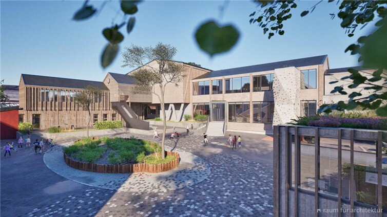 Gemeinsam haben das Architekturbüro, die Mitglieder des Rates der Gemeinde Wachtberg, die Verwaltung und die Schule ein Konzept entwickelt, das jeden begeistert. Foto: Gemeinde Wachtberg