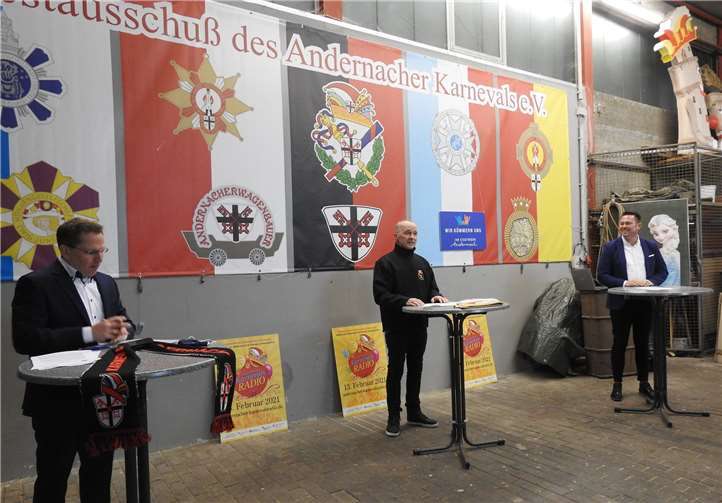 Gemeinsam präsentierten Lars Hörnig, Jürgen Senft und Marc Ulrich das neue Format für den Karneval in Andernach. 