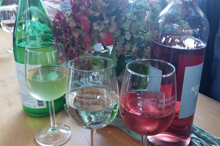 Gemeinsam wurde der leckere Wein probiert