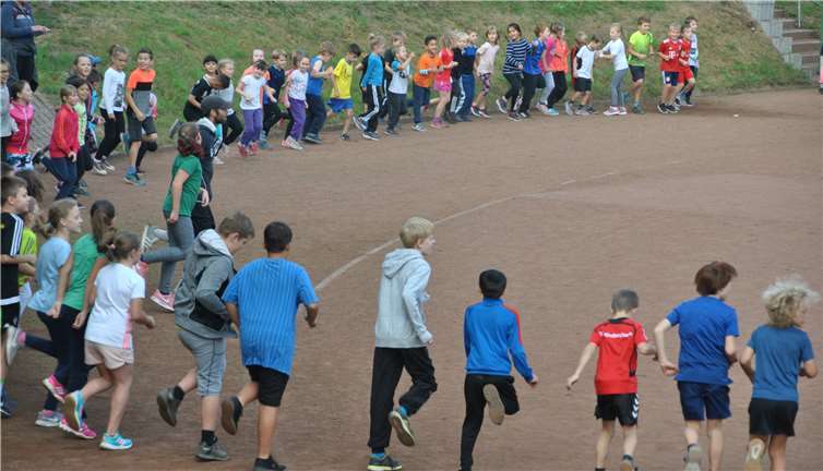 Gemeinsames Aufwärmen vor Beginn ist wichtig und notwendig.