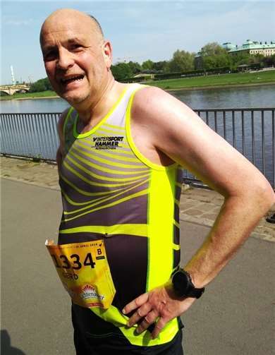 Gerd Dilthey (Lauftreff Puderbach) absolvierte den Halbmarathon-Lauf in Dresden.Heike Dilthey