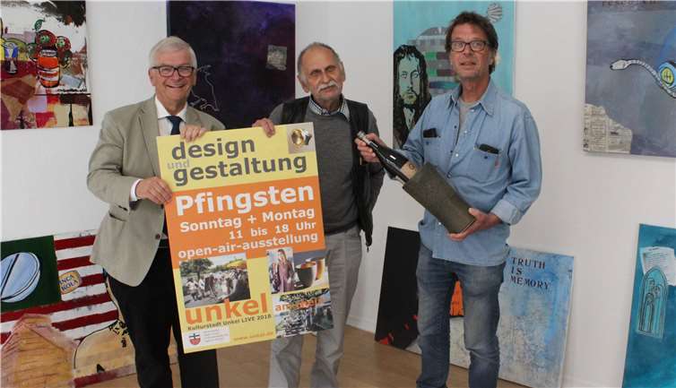 Gerhard Hausen stellte mit Bernd Roeter und Manfred Braundie zweitägige Veranstaltung „Kulturstadt Unkel Live 2018“ vor. Foto: DL