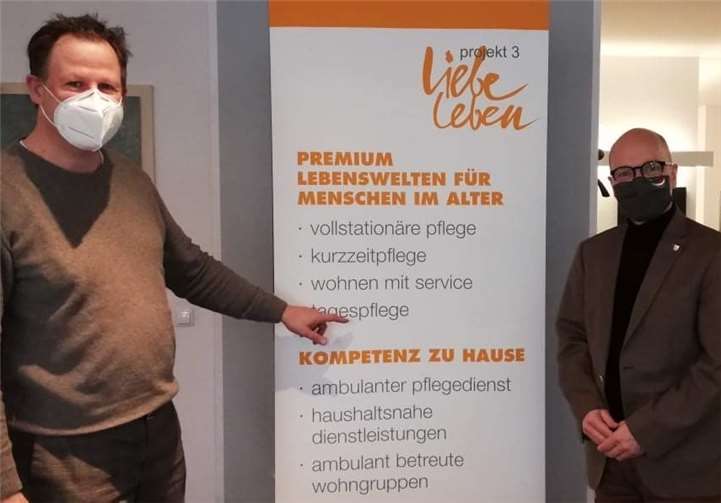 Geschäftsführer Uwe Berens (li.) und Oberbürgermeister Dirk Meid. Foto: Projekt 3