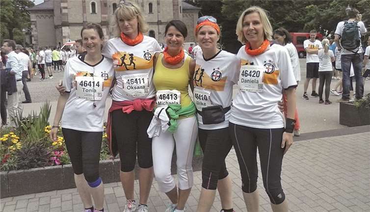 Geschafft, aber erfolgreich – die Läuferinnen der Zumbagruppe.