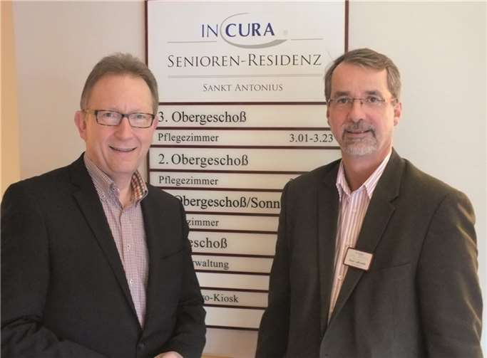Gesundheitspolitiker Erwin Rüddel tauschte sich mit Sven Lefkowitz, dem Leiter der mit dem Grünen Haken ausgezeichneten Senioren-Residenz Linz St. Antonius, zu vom Bundestag beschlossenen Neuerungen im Pflegebereich aus.privat