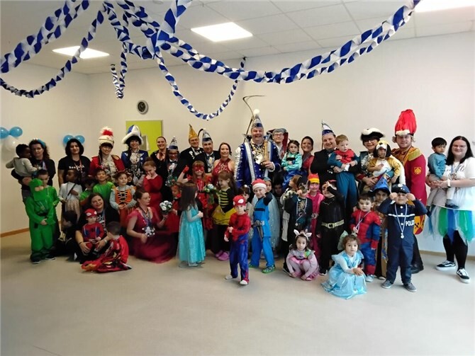 Getreu dem närrischen Motto „Halli Galli in der Gass“ hat das Andernacher Prinzenpaar am 05. Februar die Kita St. Albert erobert.Foto: privat