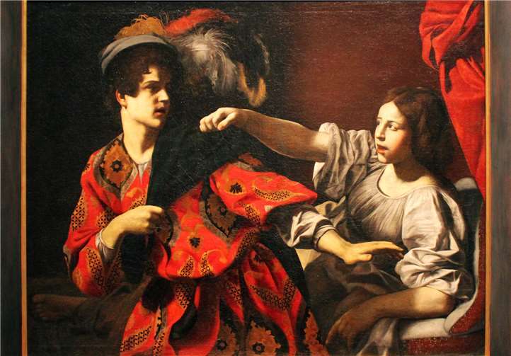 Giovanni Battista Caracciolo malte, wie Joseph sich der Verführung durch Potiphars Frau entzieht.