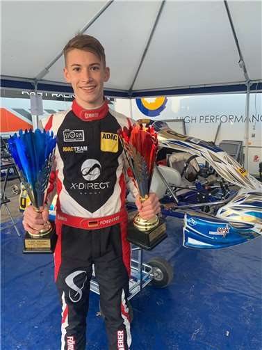 Gleich zwei Trophäen gewann Enricon beim ADAC Kart Masters.