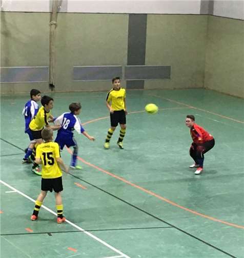 Glücklos in der 2. Runde: Die D-Jugend konnte beim Hallenturnier gegen die teils deutlich stärkeren Mannschaften keine Punkte holen. privat