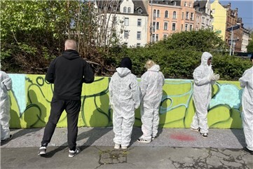 Graffiti Workshop der Schüler unter Leitung von Dater123