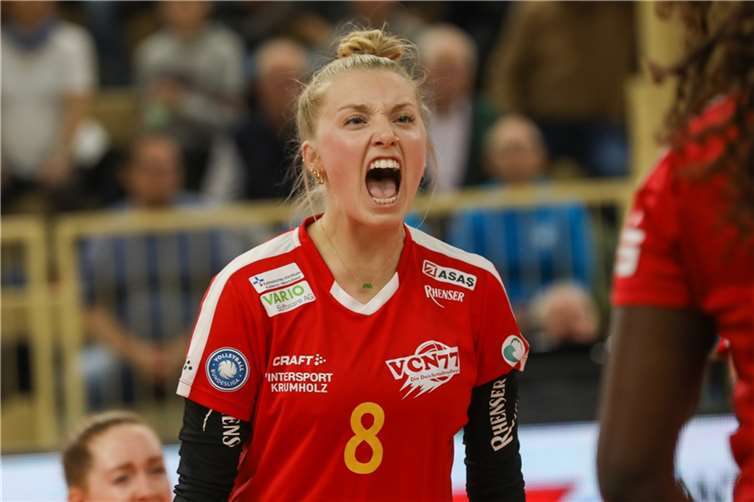 Große Emotionen wie hier von Maddy Halteman werden nötig sein, um dem VfB Suhl LOTTO Thüringen ein spannendes Spiel abtrotzen zu können (Detlef Gottwald)