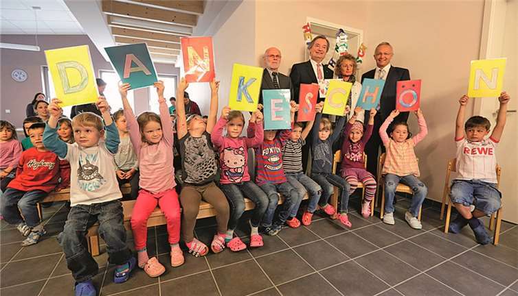 Große Freude herrschte anlässlich der Einweihung der erweiterten Kommunalen Kita Sonnenschein.privat