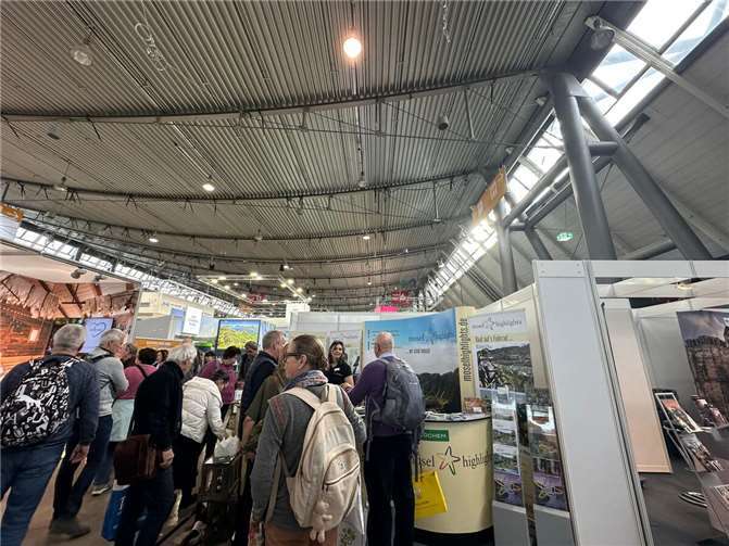 Große Nachfrage herrschte während der 9 Messetage am Stand der „Mosel-Highlights“, mit denen die Tourist-Information Ferienland Cochem im Januar 2025 in Stuttgart warb.  Foto: Christina Eul