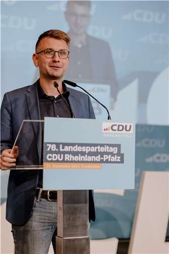 Große Unterstützung: Jens Münster ist mit dem drittbesten Ergebnis aller Beisitzer in den CDU-Landesvorstand gewählt worden. Foto: Stefanie Bach/CDU Rheinland-Pfalz