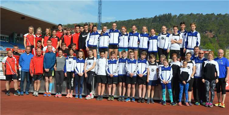 Großes Trainingslager in Trier – in der oberen Reihe dabei die Athleten der LG Maifeld-Pellenz.Foto: privat