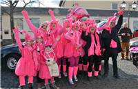 Gruppe " Fründe". Motto: En Rheembachs Geschnatter, jetz Pink Jeflatter