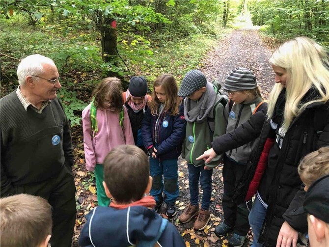 Gruppe2 bei der Laubbestimmung.