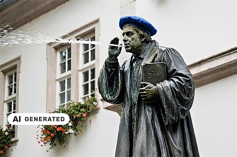 Gustav Adolf als koblenzer Schängel - KI gerneriert. Referenz zur Finanztagung des GAW in Koblenz.
