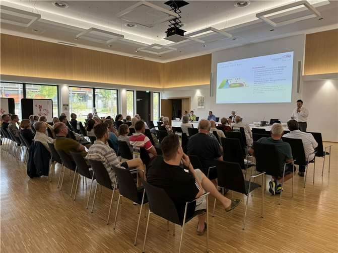 Gut besuchte Veranstaltung, bei der der aktuelle Sachstand zur kommunalen Wärmeplanung der Stadt Meckenheim durch das Fachbüro Tilia GmbH vorgestellt wurde. Foto: Stadt Meckenheim