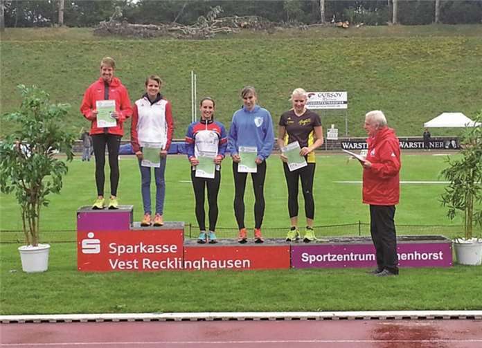 Gut gerüstet für die Deutschen Meisterschaften ist Vanessa Brachtendorf von der LG Maifeld-Pellenz nach ihrem Sieg über 3.000 Meter bei den Westdeutschen Meisterschaften in Recklinghausen. privat