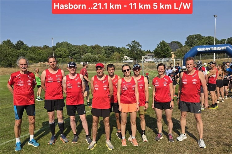 HSC - RUNNER-TEAM beim Freundschaftslauf in Hasborn. Am Start über 21,1 km - 11 km - 5 km und 5 km Walking - diesmal ohne Zeitnahme - ideal als Trainingslauf.