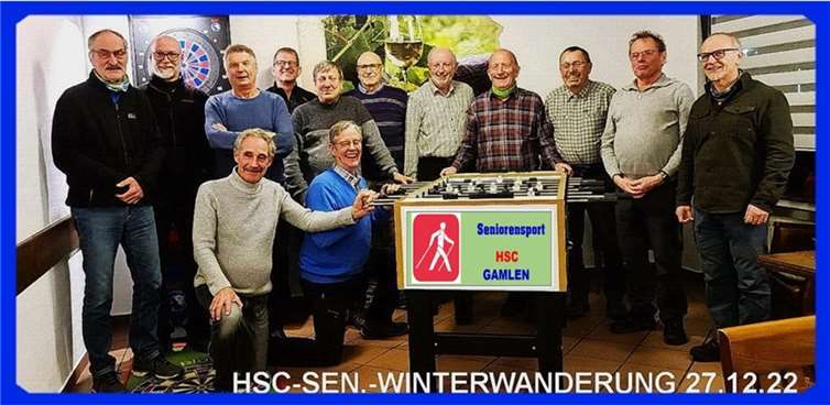 HSC – Senioren – Team nach der Winterwanderung mit Abschluss im Gasthof Briese in Urmersbach.  Foto: privat