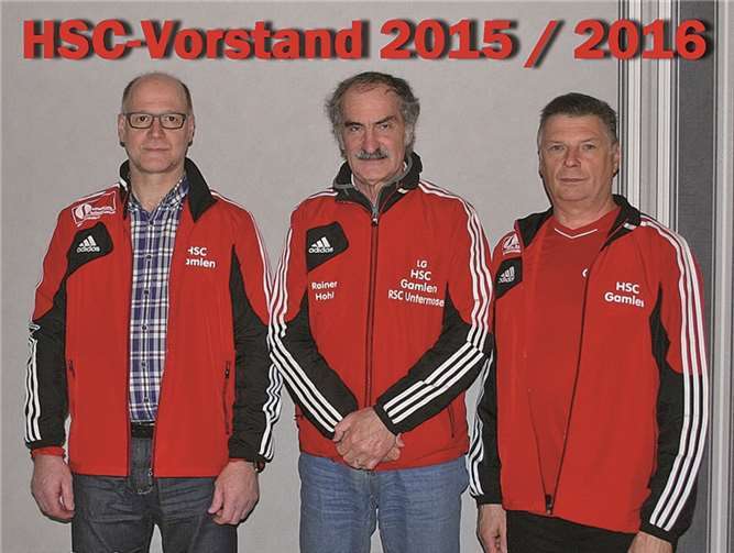 HSC-Vorstand Manfred Junglas, Rainer Hohl und Werner Hermes (v.l.) für die Sportjahre 2015/2016. privat