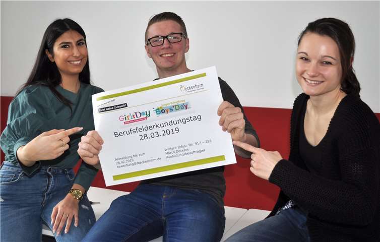 Haben sich für eine Karriere bei der Stadt Meckenheim entschieden, von links: Bahar Ülker, Christian Wolf und Alina Blissenbach.Quelle: Stadt Meckenheim