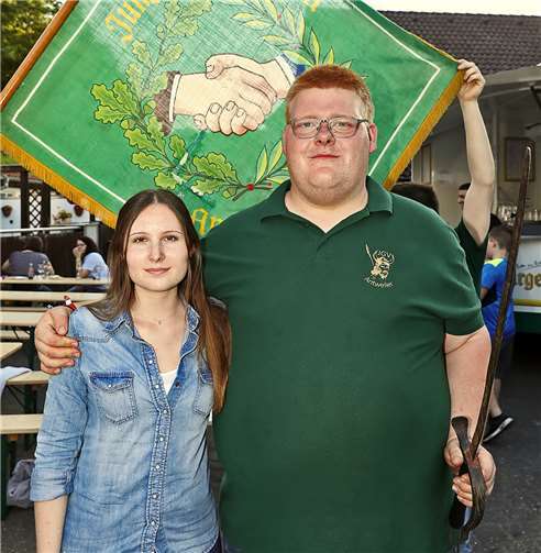 Hahnenkönigspaar René Prämaßing und Nadine Schmitz.