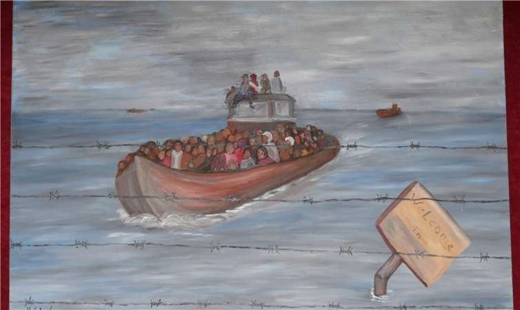 Hans-Josef Schmitz sucht mit seinen Bildern ein Zeichen gegen Intoleranz und Fremdenhass zu setzen. Fotos: privat