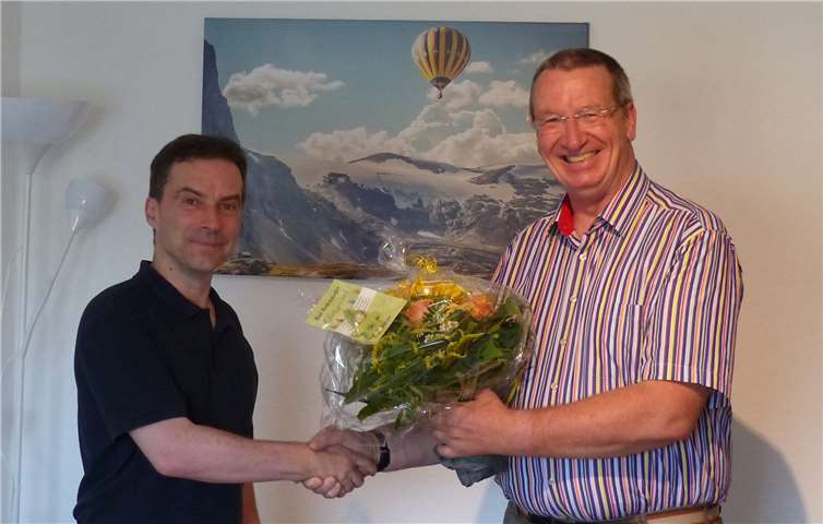 Hans-Otto Schade (rechts) begrüßt Carsten Schaub als neues Mitglied. privat