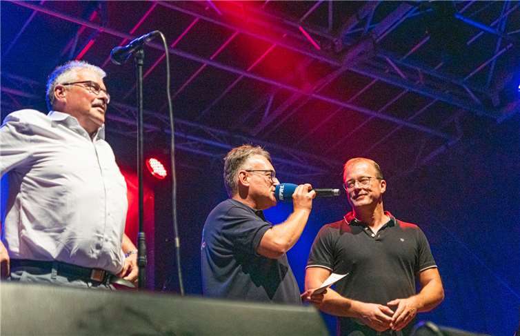 Hans Peter Ammel (li) und Jörg Lempertz (re.) im Interview mit RPR1 Moderater