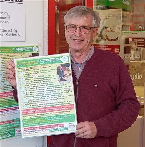 Hans Peter Röhrig freut sich, dass er durch vielfältige Veröffentlichungen „Kultur auf dem Land“ weiterhin unterstützen kann.