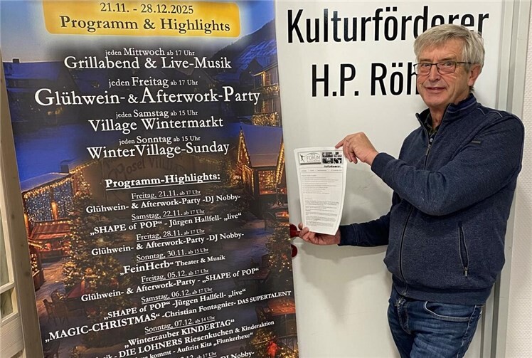 Hans Peter Röhrig mit dem erstmaligen „Ab und Zu-Veranstaltungs-Newsletter“. Foto: röhrig
