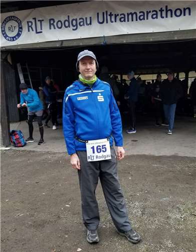 Harald Justen nach seinem ersten Ultramarathon in Rodgau. Foto: privat