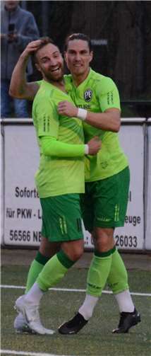 Hatten im Mainz gut lachen: Kevin Lahn legte zwei Tore auf, Sören Klappert traf zum wichtigen 1:1.