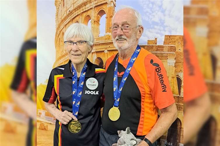 Heidi Wunner mit ihrem walisischen Mixed-Partner Dennis Bromage  Foto: SV Rheinbreitbach