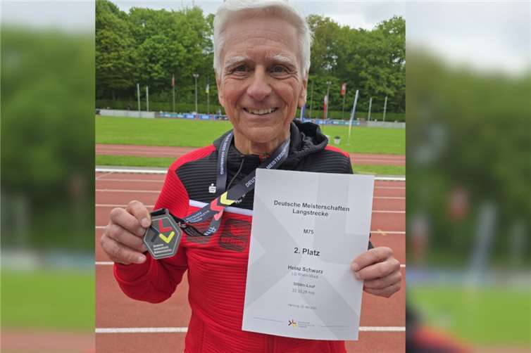 Heinz Schwarz ist Deutscher Vizemeister der Altersklasse M75 (75-79 Jahre) über 5.000 Meter.Foto: Gesa Borek