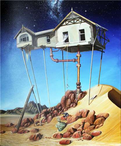 Herrlich abstrus: Marx‘ Ölgemälde „Kolmannskuppe“.