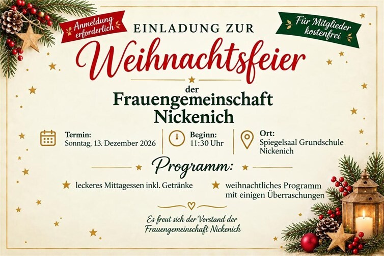 Herzliche Einladung zur Weihnachtsfeier