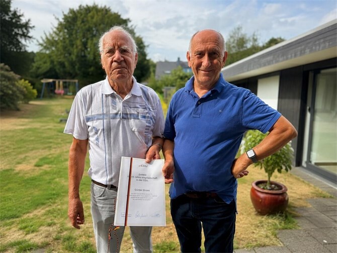 Herzlichen Dank an Günter Bross für 60 Jahre Mitgliedschaft