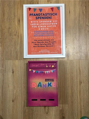 Hier können die Pfandbons zugunsten der Kita-Kinder eingeworfen werden.