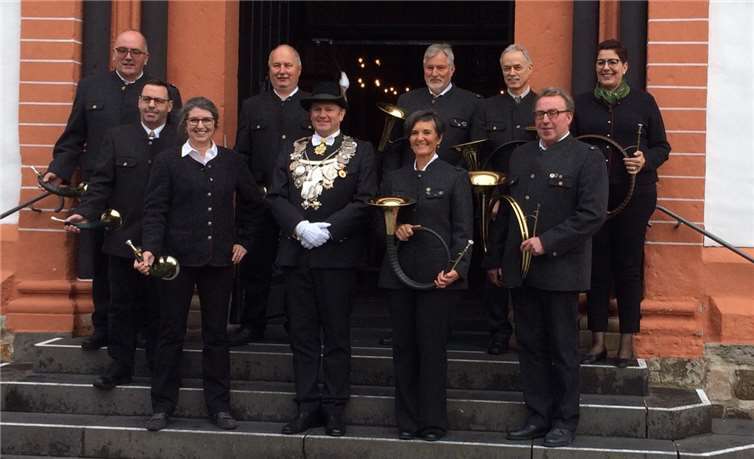 Highlight im letzten Jahr: Die Mitglieder der Jagdhorngruppe waren bei der Hubertusmesse dabei. Fotos: privat