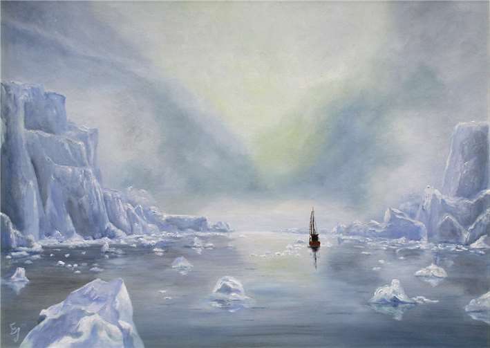 Himmel, Eis und Einsamkeit bezaubern in dieser malerischen Eisfahrt nach Grönland. HG