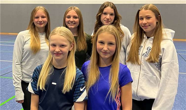 Hinten v.l.: Eva Fabienne Stein, Leonie Böckmann, Amelie Schmitt, Celina Medinger. Vorne v.l.: Clara Sophie Keller, Ida-Marie Stein. Foto: Marie Böckmann