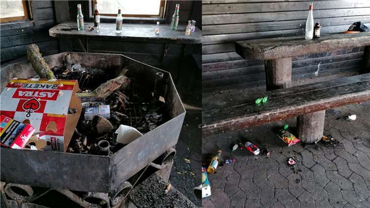 Hinterlassenschaften an der Bachemer Karlskopfhütte.  Fotos: privat