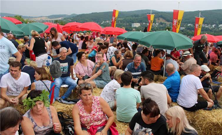 Hoch über der Kreisstadt ließ es sich bei Wein und Fernblick bestens aushalten. Fotos: -DU-