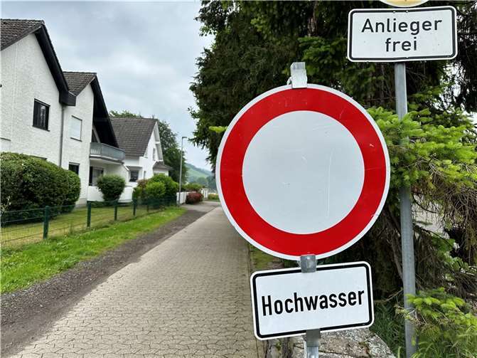 Hochwasserwarnung in Bad Breisig. Foto: ROB