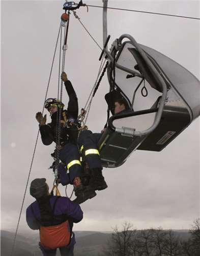 Höhenrettungsübung an der Seilbahn in Koblenz. THW Bendorf