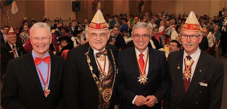 Hoher Besuch: Landrat Frank Puchtler begrüßte RKK-Präsident Hans Mayer, Innen-(und jetzt auch Fastnachts-)Minister Roger Lewentz und RKK-Vizepräsident Willi Fuhrmann (v.l.). .WW, Willi Willig